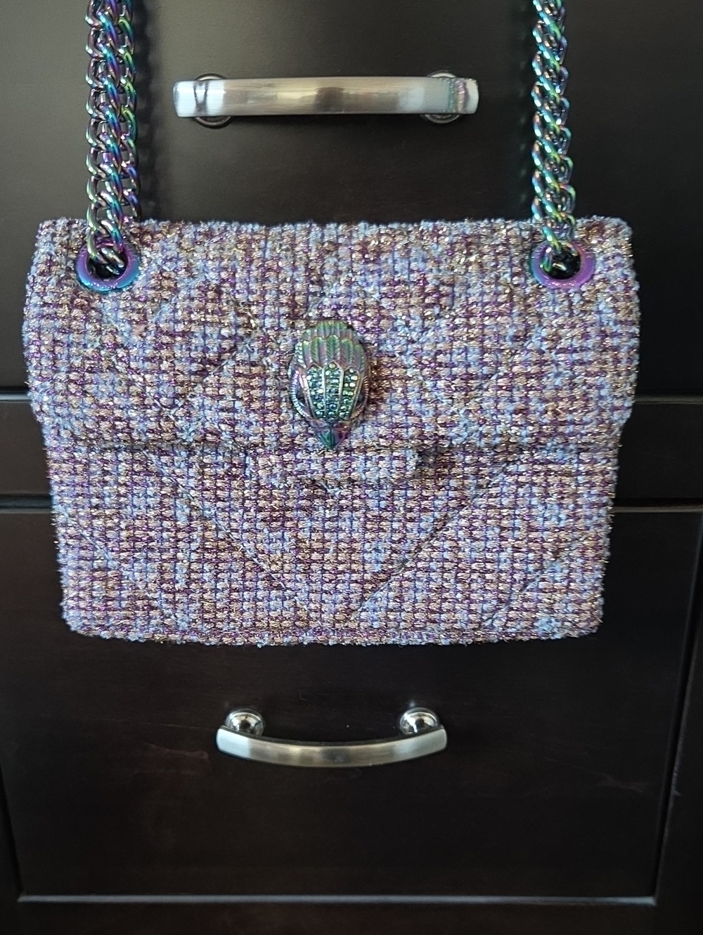 Kurt Geiger London Mini Kensington Tweed Crossbody Bag